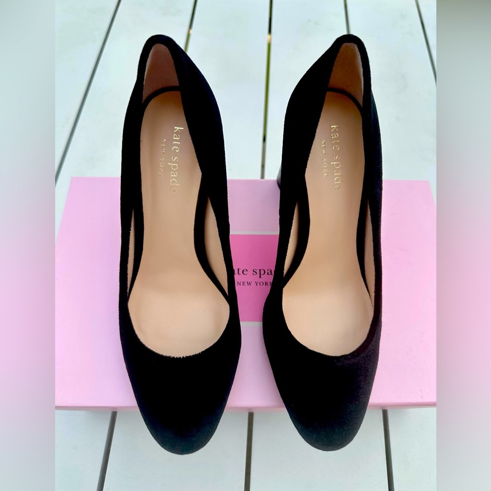 Kate Spade Sybil Gem Block Heel Velvet Pump - Almost New!